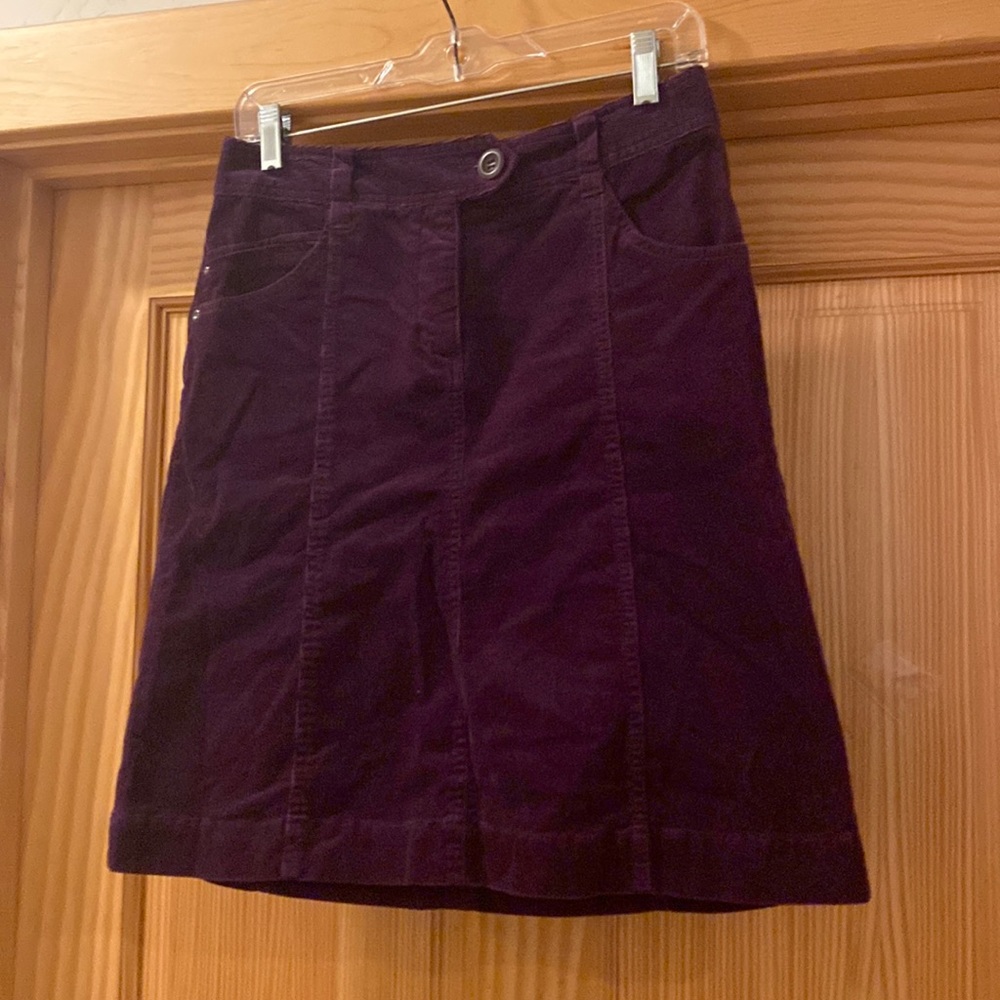 Purple cord mini skirt